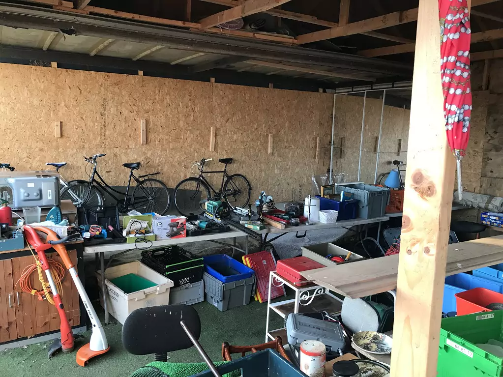 Before image of garage clutter to be taken away from a property in Market Weighton, East Yorkshire.
