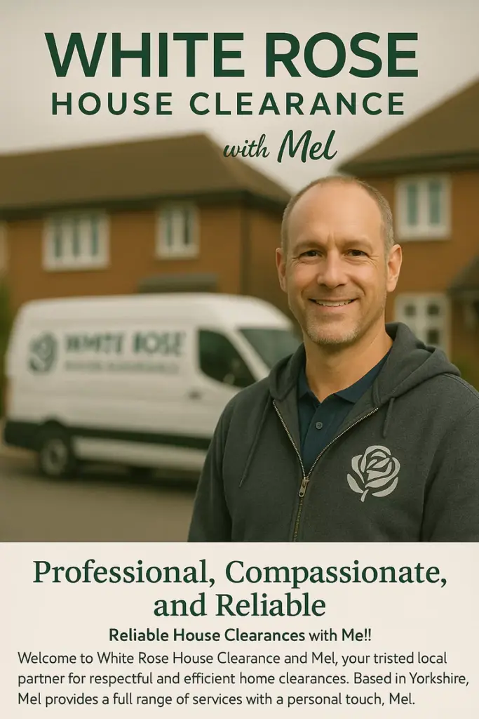 House Clearance West Yorkshire with Mel stood outside a property in Wakefield before clearing it.