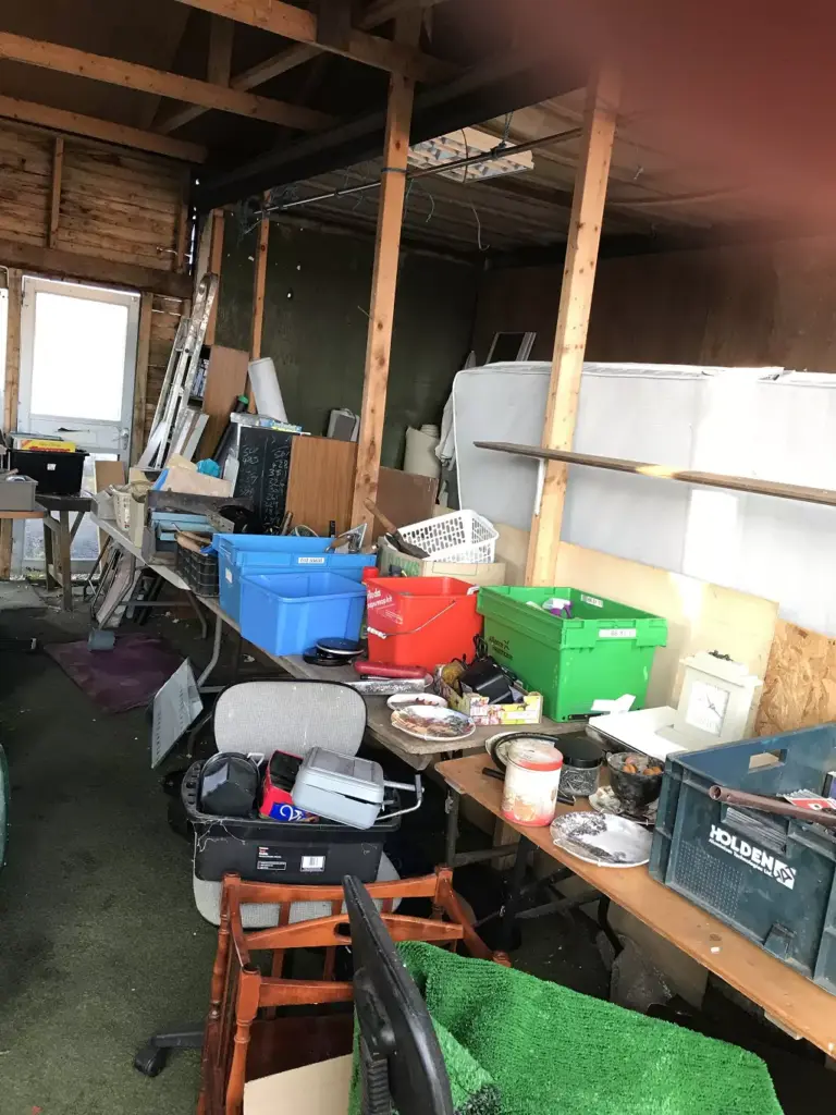 Before the White Rose House Clearance team went in to clear clutter from a garage in Hessle, Hull